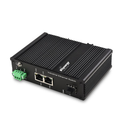Wisynergy Networks Industrial Fibre Media Converter / Unmanaged Switch (WI-MC-D-IGS-F1T2) - Wisynergy