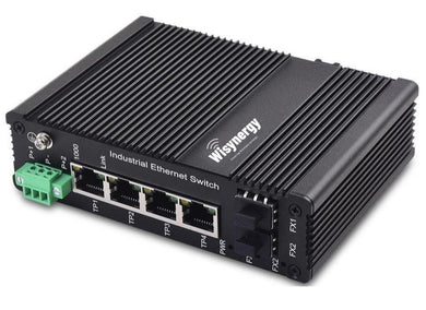 Wisynergy Networks Industrial Fibre Media Converter / Unmanaged Switch (WI-MC-D-IGS-F2T4) - Wisynergy