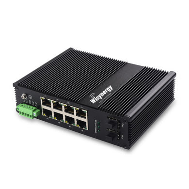 Wisynergy Networks Industrial Fibre Media Converter / Unmanaged Switch (WI-MC-D-IGS-F2T8) - Wisynergy